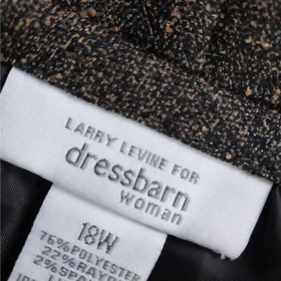 DRESSBARN WOMAN! BLACK & CREAM MARLED WEAVE 2 PC JACKET & SKIRT SUIT SET! SZ 18W - Picture 11 of 14